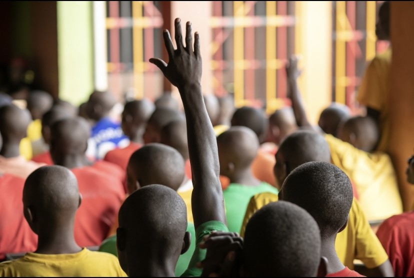 children attending an awareness session in a remand home.