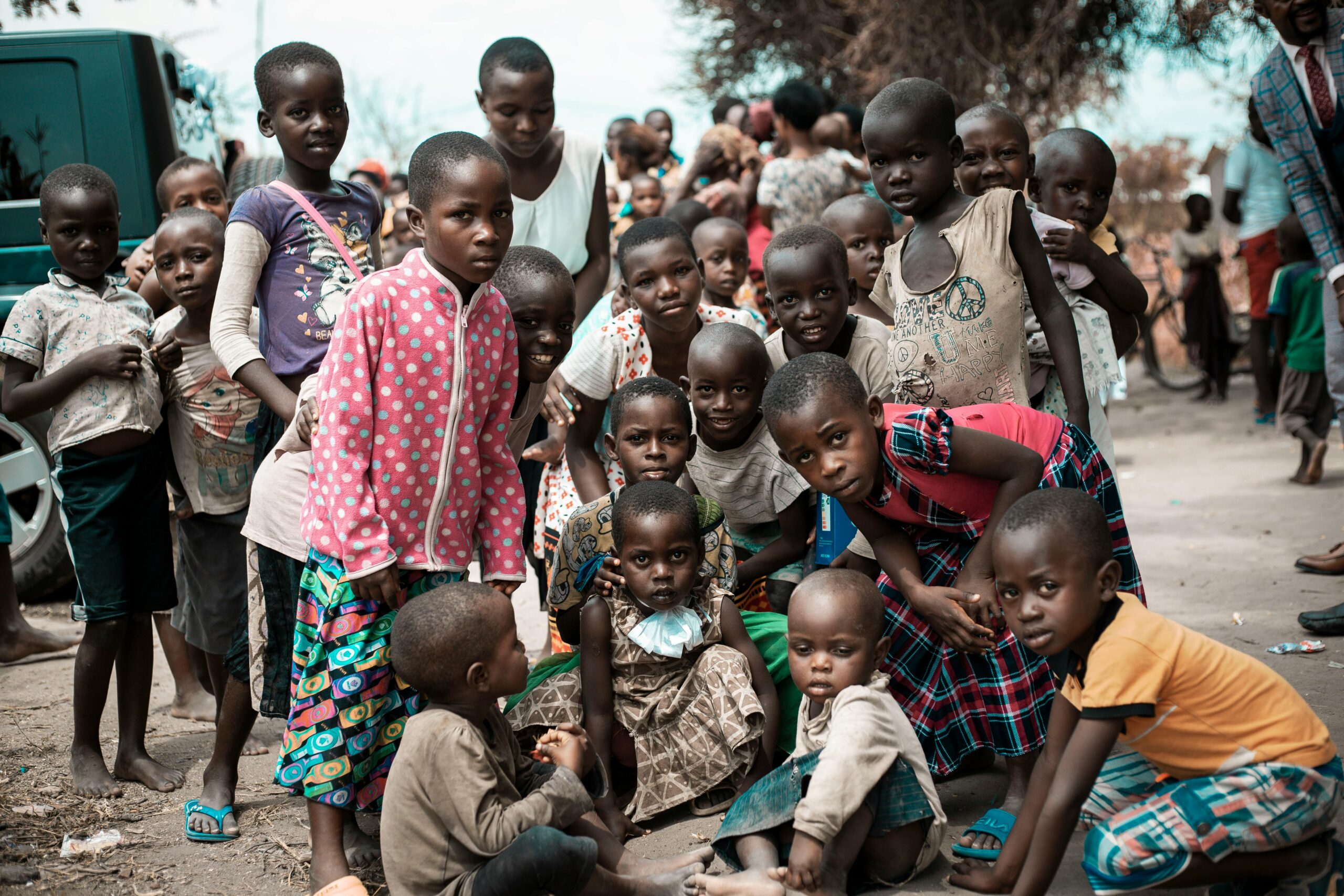 A picture of vulnerable children in a community.